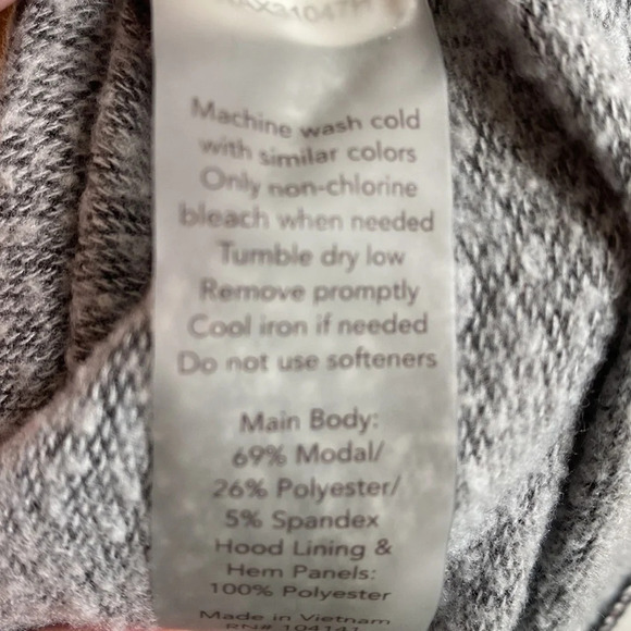 Calia Effortless Mixed Media Hoodie in Charcoal Heather Gray White Size Small - Picture 9 of 11